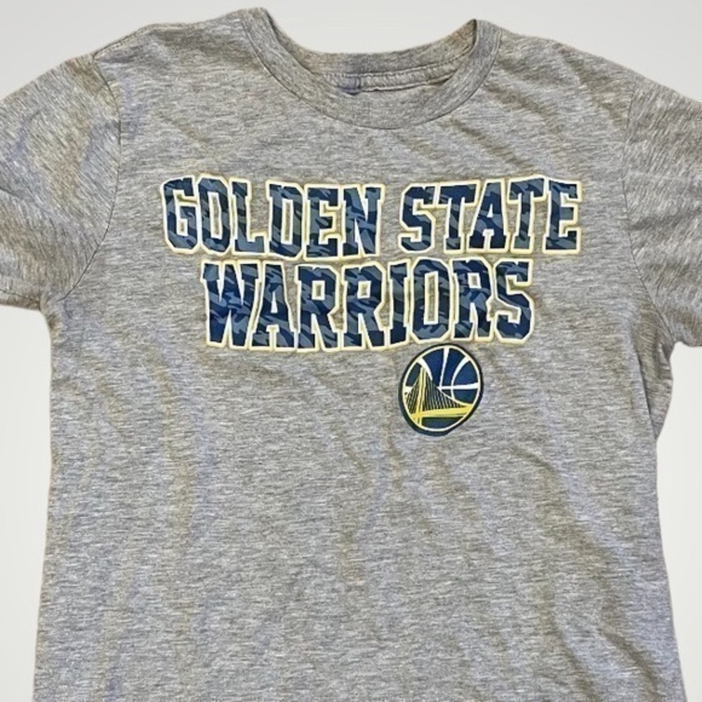 🍕🍭🌊CLOSEOUT Golden State Warriors NBA basketball t-shirt gray blue yellow